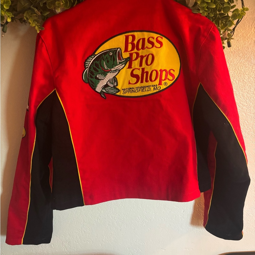 JH Design Bass Pro Shops Racing Jacket Red Embroidered Women’s M - Picture 7 of 13